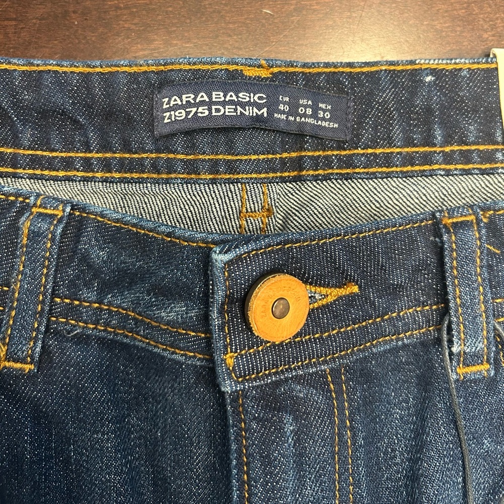 Zara Dark Blue Distressed Boyfriend Jeans - Picture 5 of 5